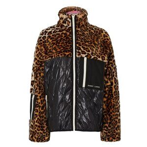 Sandy Liang Dean Faux Fur Leopard Print Jacket